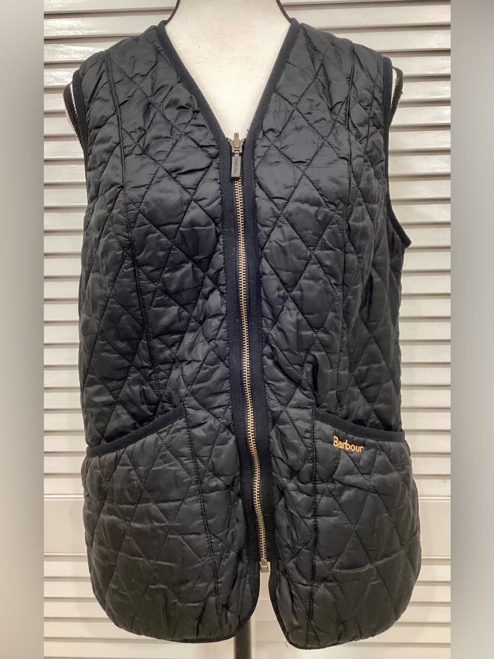 Barbour Women’s Betty Quilted Puffer Vest Gilet Front Zip Size USA 10